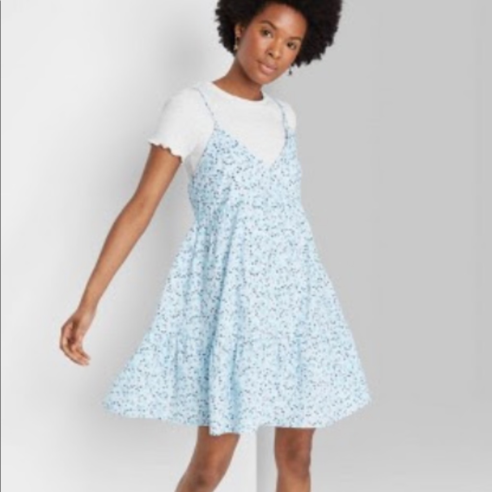 NWT Target Blue Floral Tiered Sleeveless Dress